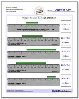 Measure Centimeter Tenth Lengths, Millimeter Starts 3 /worksheets/metric-measurement.html Worksheet