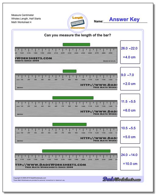 Metric Measurement: Measure Centimeters from Wholes and Half Centimeters