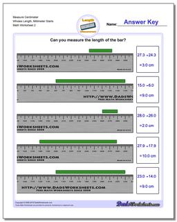 Measure Centimeter Wholes Length, Millimeter Starts /worksheets/metric-measurement.html Worksheet