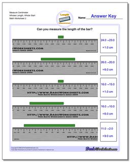 Measure Centimeter Wholes Length, Whole Start /worksheets/metric-measurement.html Worksheet