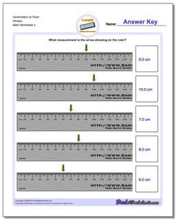Centimeters on Ruler Wholes /worksheets/metric-measurement.html Worksheet