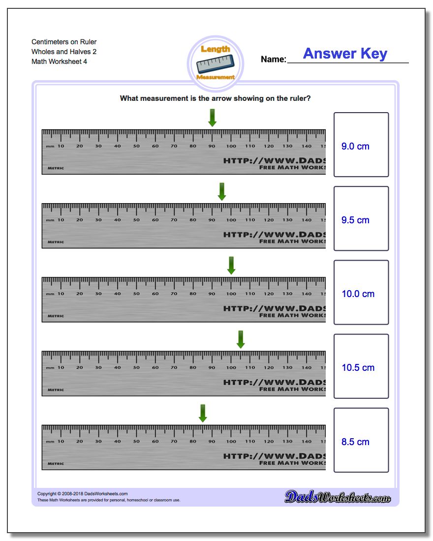 5 cm on a ruler