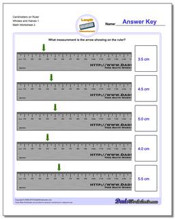 Centimeters on Ruler Wholes and Halves 1 /worksheets/metric-measurement.html Worksheet