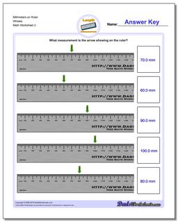 Millimeters on Ruler Wholes /worksheets/metric-measurement.html Worksheet