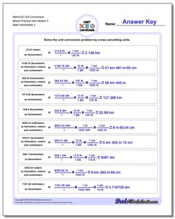 Metric/SI Unit Conversion Worksheet Mixed Practice with Meters 3