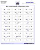 Adding and Subtracting Missing Operation Worksheets