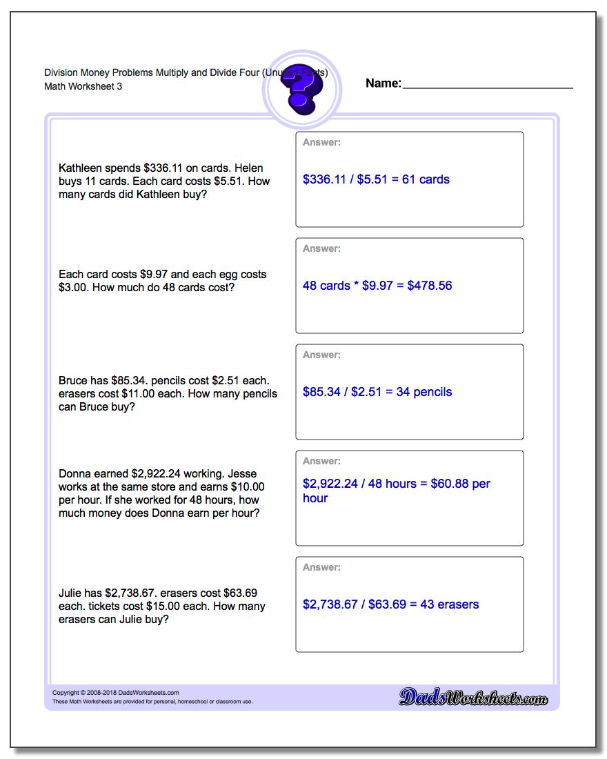 multiplication and division with extra facts