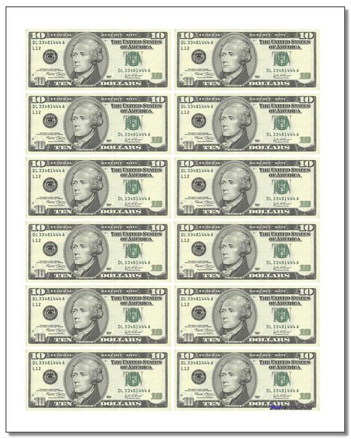 5 American Dollars Banknote Template Free Printable Papercraft