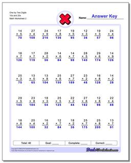 One by Two Digits 10s and 20s /worksheets/multiplication.html Worksheet