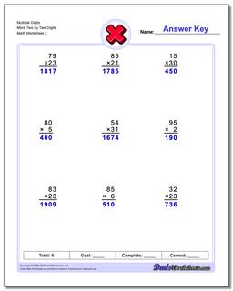 Multiple Digits More Two by Two Digits /worksheets/multiplication.html Worksheet