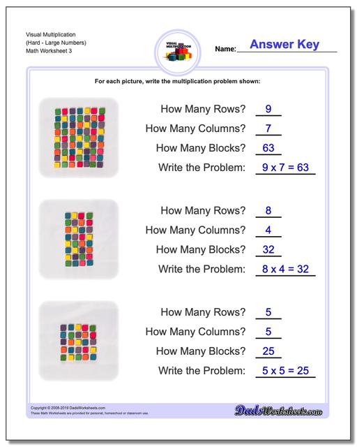 math worksheets multiplication multiplication visual