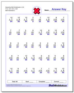 Spaceship Math Multiplication Worksheet x12D 7x12, 12x7, 8x12, 12x8 /worksheets/multiplication.html