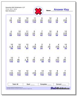 Spaceship Math Multiplication Worksheet x12F 11x12, 12x11, 12x12 /worksheets/multiplication.html