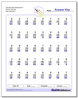 Spaceship Math Multiplication Worksheet P 7x8, 8x7, 6x8, 8x6 /worksheets/multiplication.html