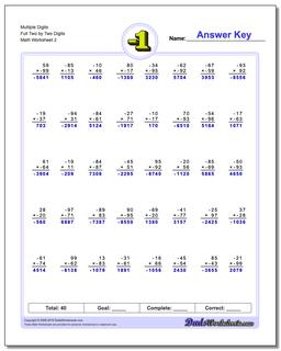 Multiple Digits Full Two by Two Digits /worksheets/negative-numbers.html Worksheet