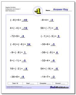 Negative Numbers Multiplication Worksheet and Division Worksheet 1 /worksheets/negative-numbers.html