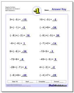 Negative Numbers Multiplication Worksheet and Division Worksheet 2 /worksheets/negative-numbers.html