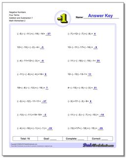 Negative Numbers Four Terms Addition Worksheet and Subtraction Worksheet 7 /worksheets/negative-numbers.html