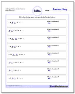 Alt Simple Addition Worksheet Number Patterns /worksheets/number-patterns.html