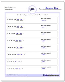 Multiples of Fifteen Set 1 /worksheets/number-patterns.html Worksheet
