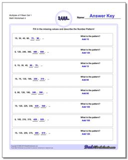 Multiples of Fifteen Set 1 Worksheet