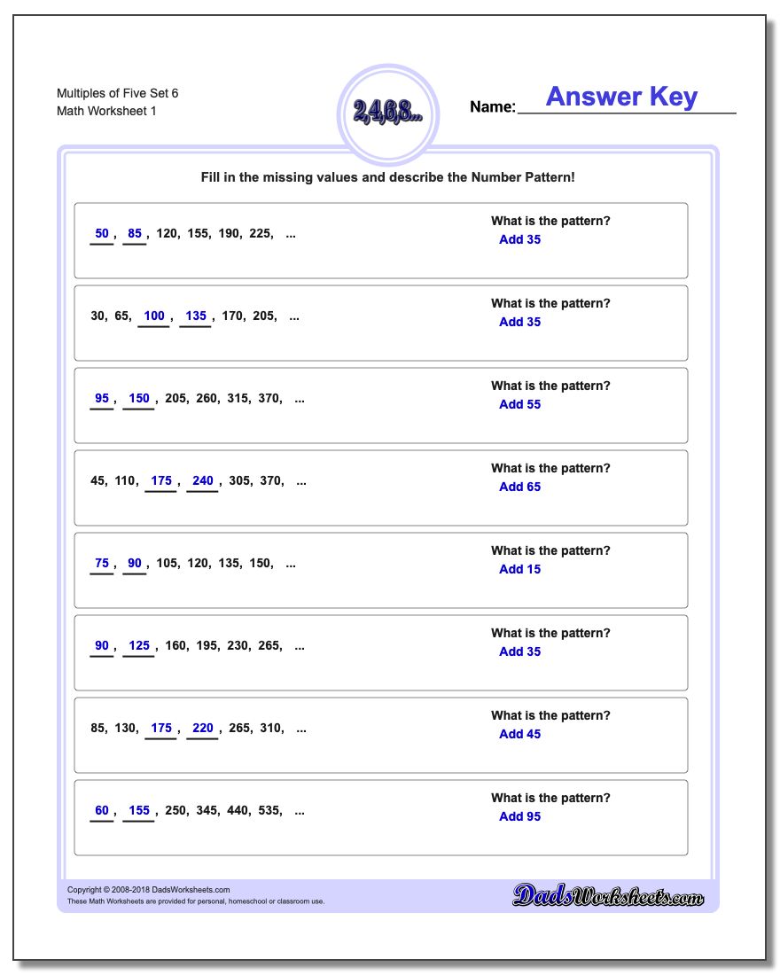 multiple of five patterns 6 v1