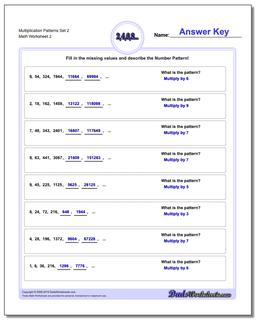 Multiplication Worksheet Patterns Set 2 /worksheets/number-patterns.html