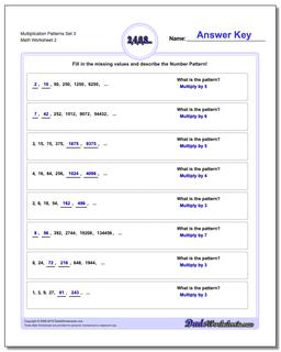 Multiplication Worksheet Patterns Set 3 /worksheets/number-patterns.html