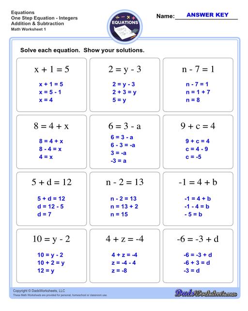 free solving equations worksheets worksheets for kindergarten