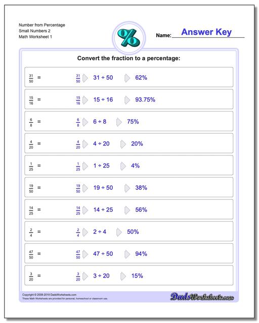 Fractions To Percentages