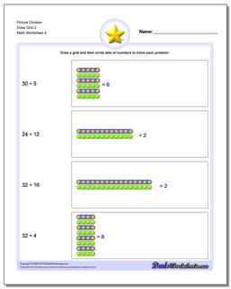 Picture Division Worksheet Draw Grid 2