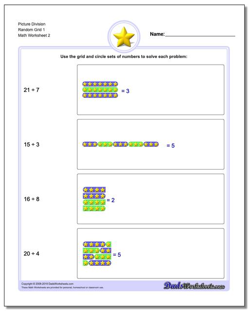 Picture Math Division: Division Random Grid