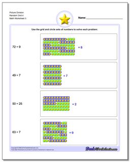 Picture Division Worksheet Random Grid 4