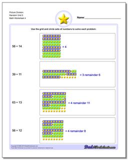 Picture Division Worksheet Random Grid 5