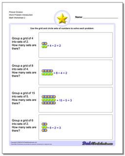 Picture Division Worksheet Word Problem Introduction /worksheets/picture-math-division.html