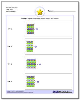 Picture Multiplication Worksheet Draw Grid 1 /worksheets/picture-math-multiplication.html