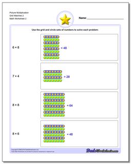 Picture Multiplication Worksheet Grid Matches 2 /worksheets/picture-math-multiplication.html