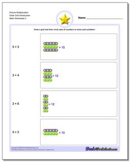 Picture Multiplication Worksheet Draw Grid Introduction /worksheets/picture-math-multiplication.html