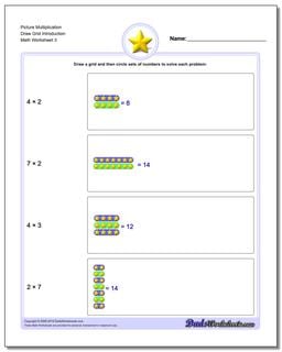 Picture Multiplication Worksheet Draw Grid Introduction