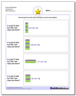 Picture Multiplication Worksheet Introduction 2