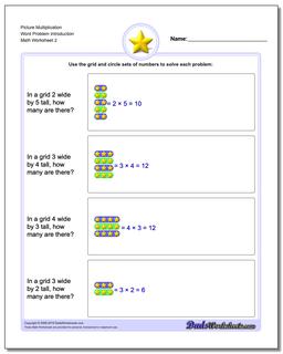 Picture Multiplication Worksheet Word Problem Introduction /worksheets/picture-math-multiplication.html