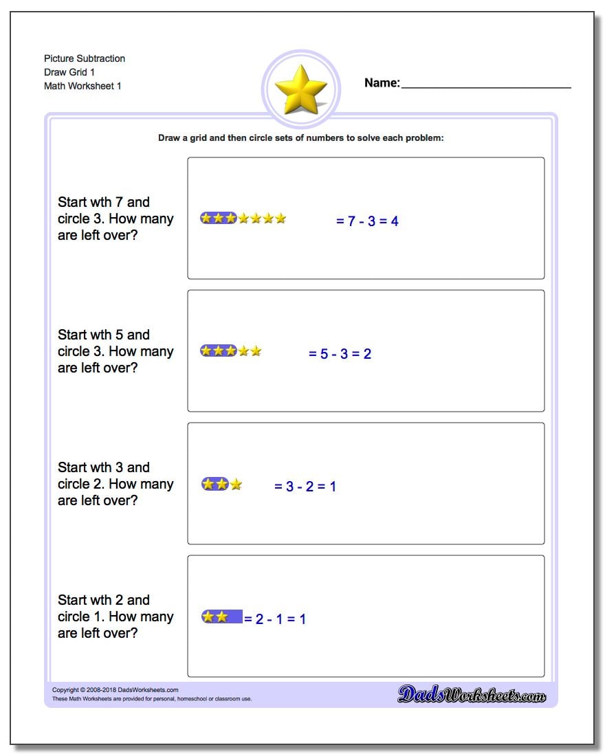 Picture Math Subtraction