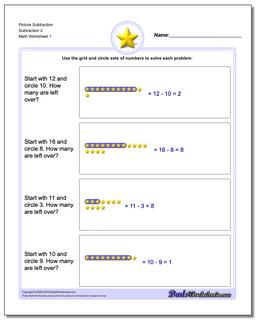 Picture Math Subtraction Worksheet 2