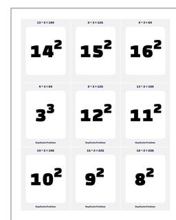 Common Exponent Facts Flashcards /worksheets/printable-flash-cards.html Worksheet