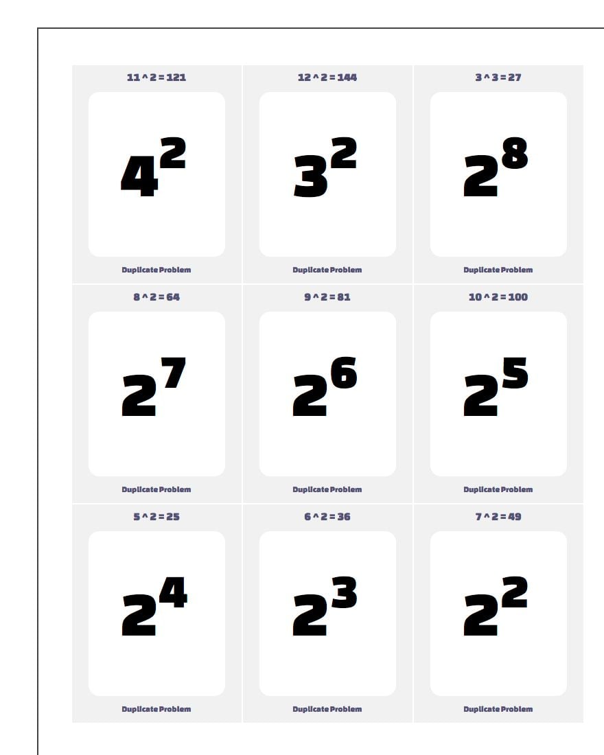 exponents-flash-cards