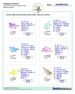 Pythagorean Theorem Worksheets