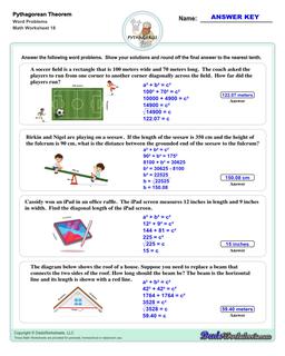 Pythagorean Theorem Worksheets