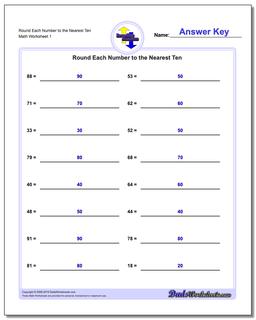 Rounding Numbers Simple Worksheet