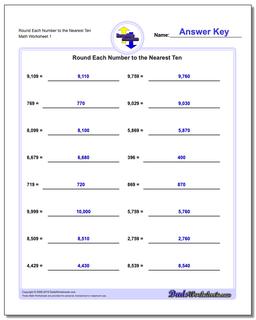 Rounding Numbers Worksheet with Carrying