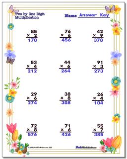 Spring Multiplication Worksheet